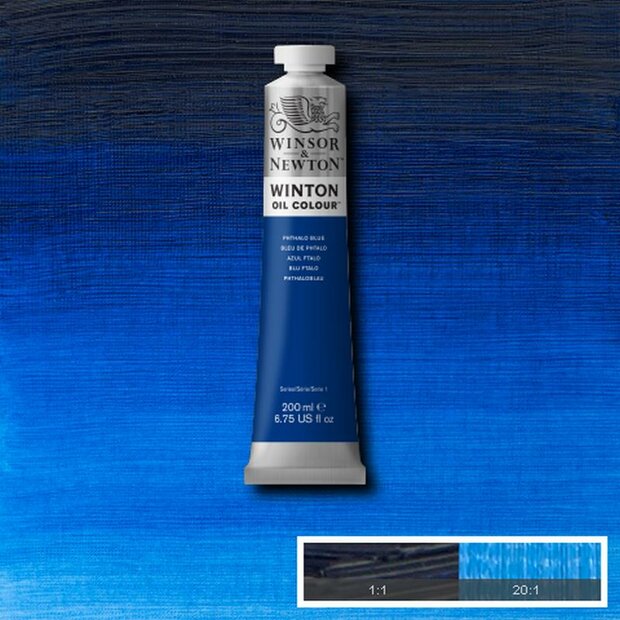 Phthalo Blue Winton Olieverf van Winsor &amp; Newton 200 ML Kleur 516