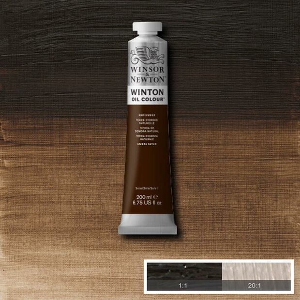 Raw Umber Winton Olieverf van Winsor &amp; Newton 200 ML Kleur 554