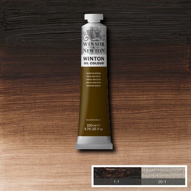 Vandyke Brown Winton Olieverf van Winsor &amp; Newton 200 ML Kleur 676
