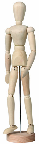 Ledenpop vrouw 30 cm blank hout Talens