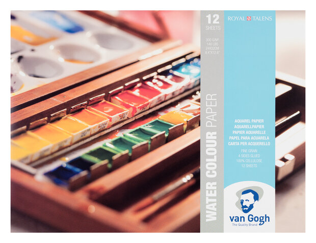 Van Gogh Aquarelpapier 4-zijdig gelijmd 12 vellen 300 gram 24 x 32 cm