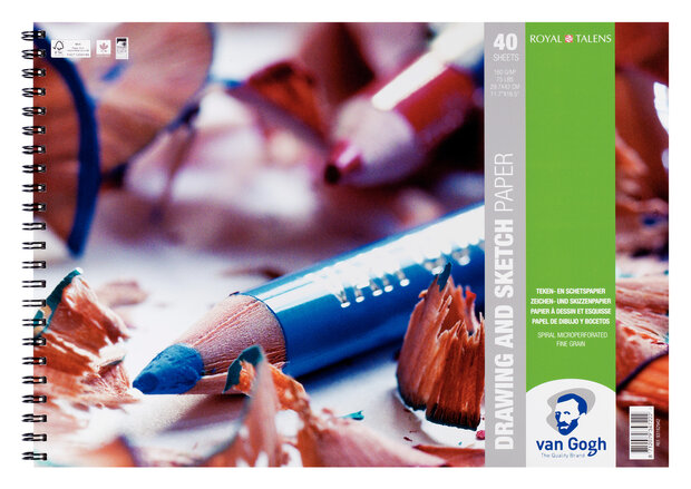 Van Gogh Spiraalgebonden Teken- &amp; schetspapier 40 vellen 160 gram A3
