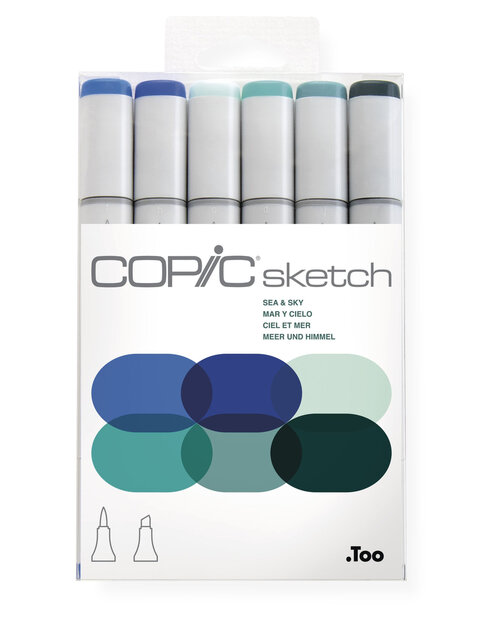 Copic Sketch 6 Sea Sky tones markers