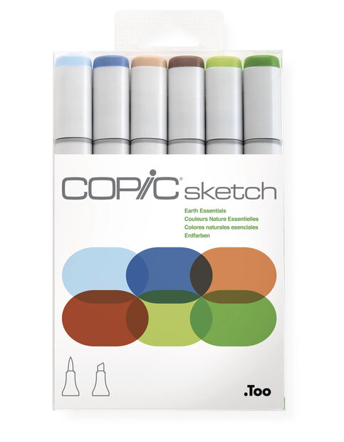 Copic Sketch 6 Earth Essentials markers