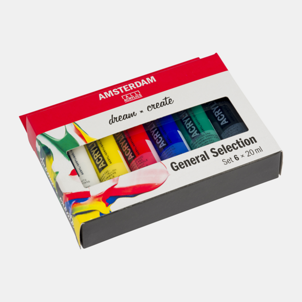 6 x 20 ML Algemene Selectie Amsterdam Standard Series Acrylverf
