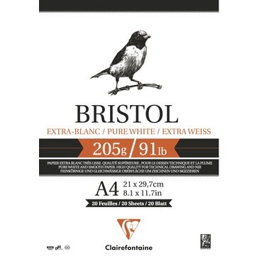 A4 Bristol 20 vellen 205 grams van Clairefonaine
