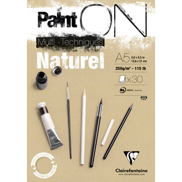 A5 Paint'ON 30 vellen 250 grams Naturel van Clairefonaine