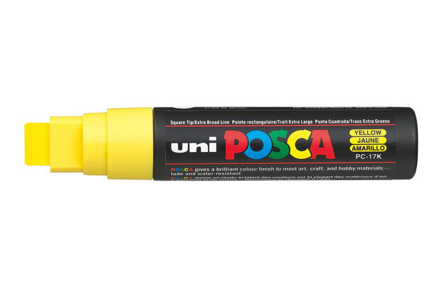 Yellow Schuin afgeslepen punt Posca Acrylverf Marker PC17K Kleur 2