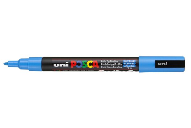 Sky Blue Conische punt Posca Acrylverf Marker PC3M Kleur 48