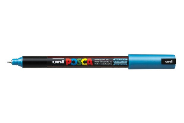 Metallic Blue Gekalibreerde punt Posca Acrylverf Marker PC1MR Kleur M33