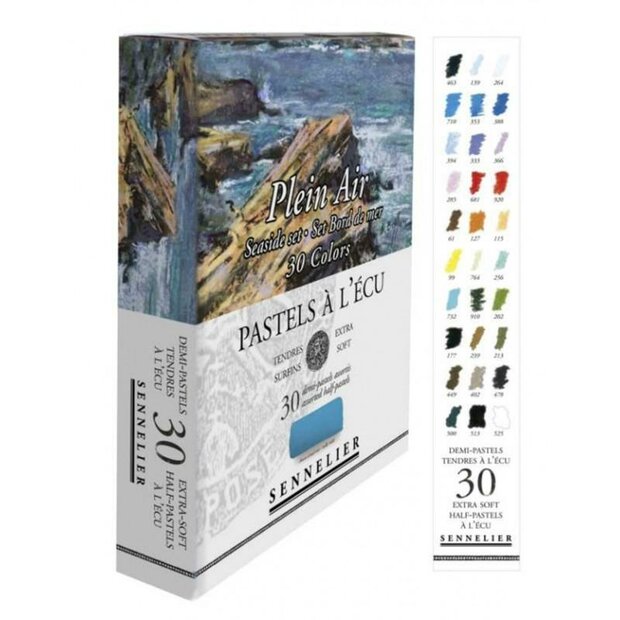 Karton doosje Pastel &agrave; l'ecu 30 kleuren Zee Landschap van Sennelier