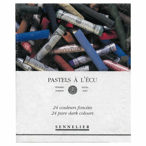 Karton doosje Pastel &agrave; l'ecu 24 kleuren Donkere kleuren selectie van Sennelier