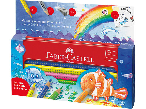 Colour and Painting Set 9 potloden 1 puntenslijper Faber-Castell