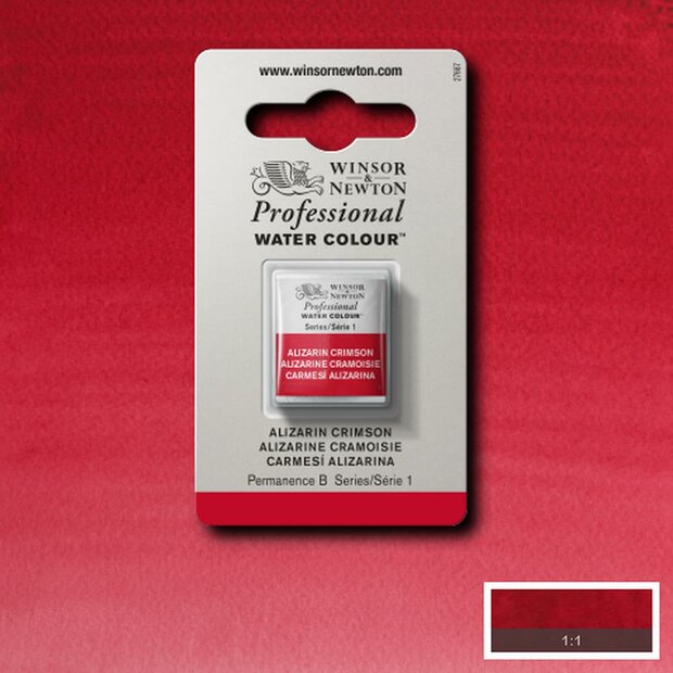 Alizarin Crimson Serie 1 Professional Watercolour Half Napje van Winsor &amp; Newton Kleur 004