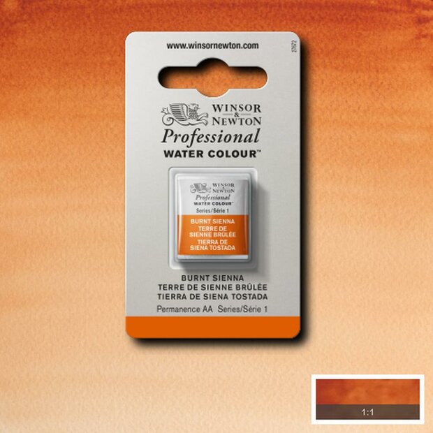 Burnt Sienna Serie 1 Professional Watercolour Half Napje van Winsor &amp; Newton Kleur 074