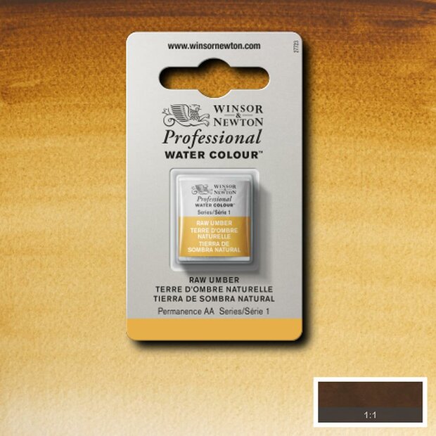 Raw Umber Serie 1 Professional Watercolour Half Napje van Winsor &amp; Newton Kleur 554
