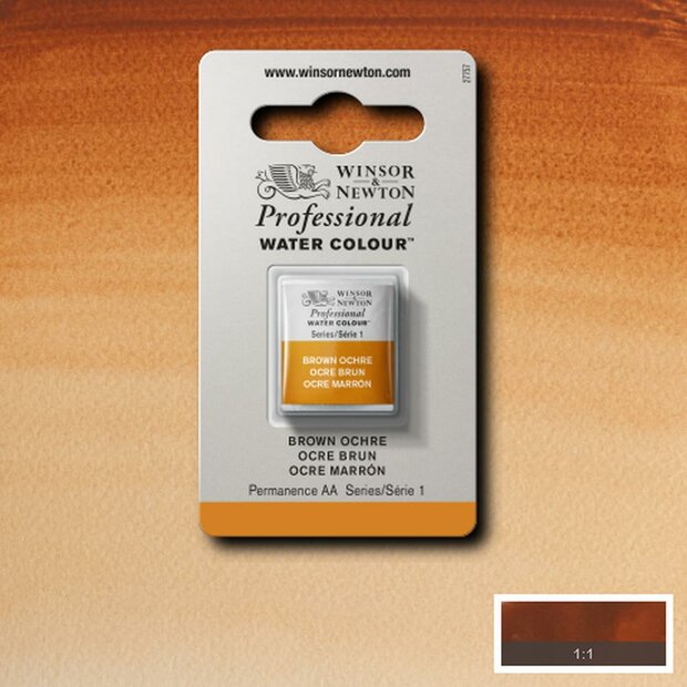 Brown Ochre Serie 1 Professional Watercolour Half Napje van Winsor &amp; Newton Kleur 059