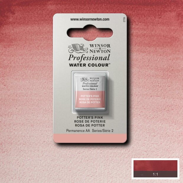Potter's Pink Serie 2 Professional Watercolour Half Napje van Winsor &amp; Newton Kleur 537