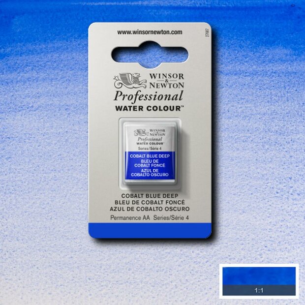 Cobalt Blue Deep Serie 4 Professional Watercolour Half Napje van Winsor &amp; Newton Kleur 180