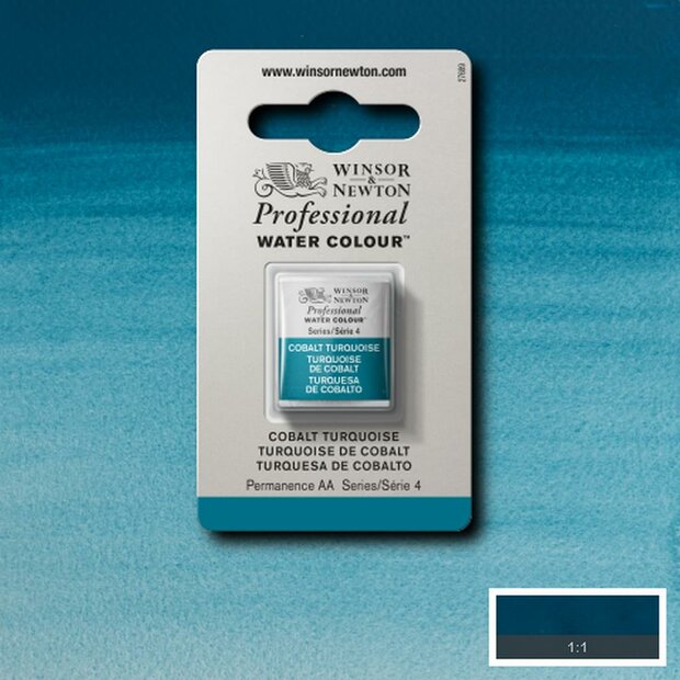 Cobalt Turquoise Serie 4 Professional Watercolour Half Napje van Winsor &amp; Newton Kleur 190