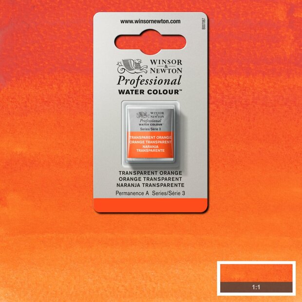 Transparent Orange Serie 3 Professional Watercolour Half Napje van Winsor &amp; Newton Kleur 650