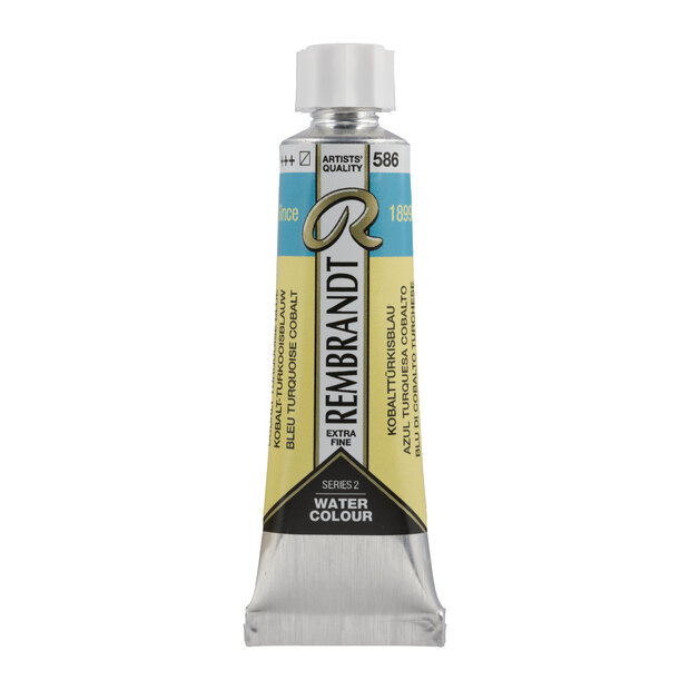 Kobalt-Turkooisblauw (S 3) Rembrandt Aquarelverf 10 ML Kleur 586
