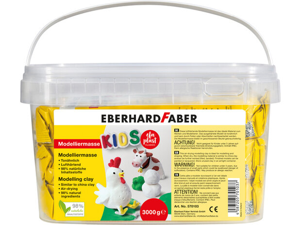 Boetseerklei zelfhardend 3 Kg in emmer Eberhard Faber