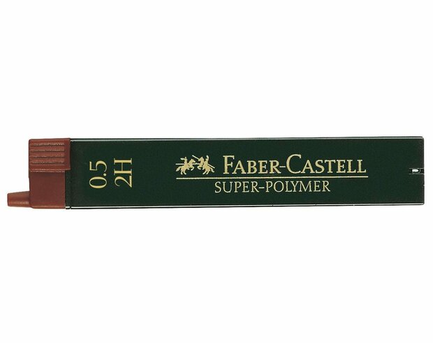 12 x 0,5mm 2H potloodstiftjes Faber-Castell Super-Polymer