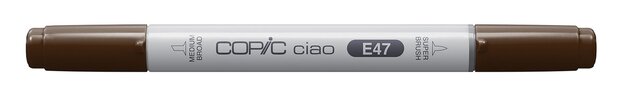 Dark Brown Copic Ciao alchohol inkt marker Kleur E47