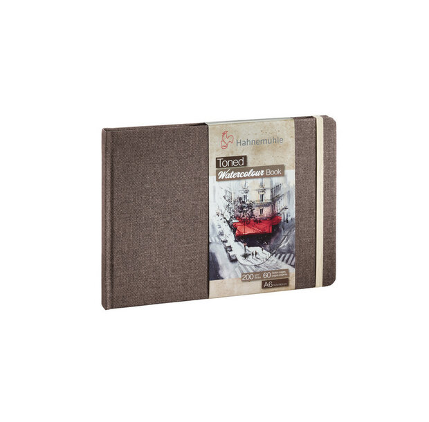 A6 Toned Watercolourbook Beige Aquarelpapier Hahnem&uuml;hle (fijne korrel) 60 pagina's 200 grams
