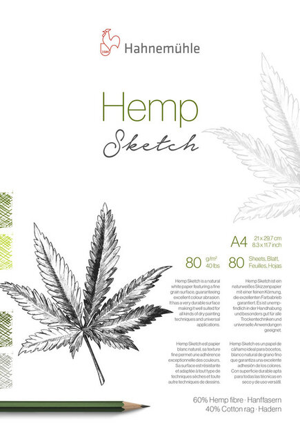 A4 Tekenblok Hemp Sketch Tekenpapier Hahnem&uuml;hle () 80 pagina's 80 grams