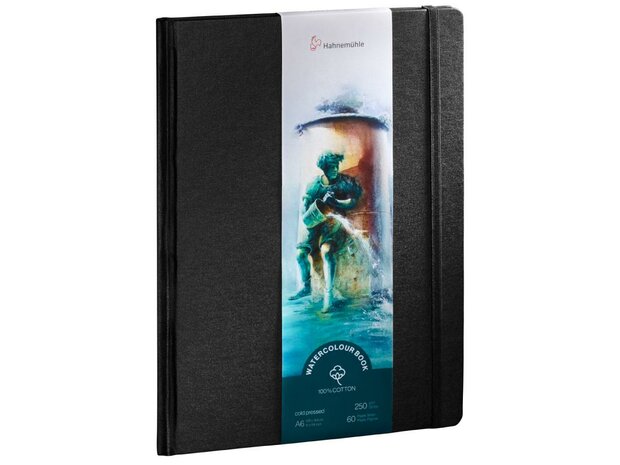 A6 Hahnem&uuml;hle Hardcover Cold Pressed Watercolour Book 100% katoen 60 bladen 250 grams