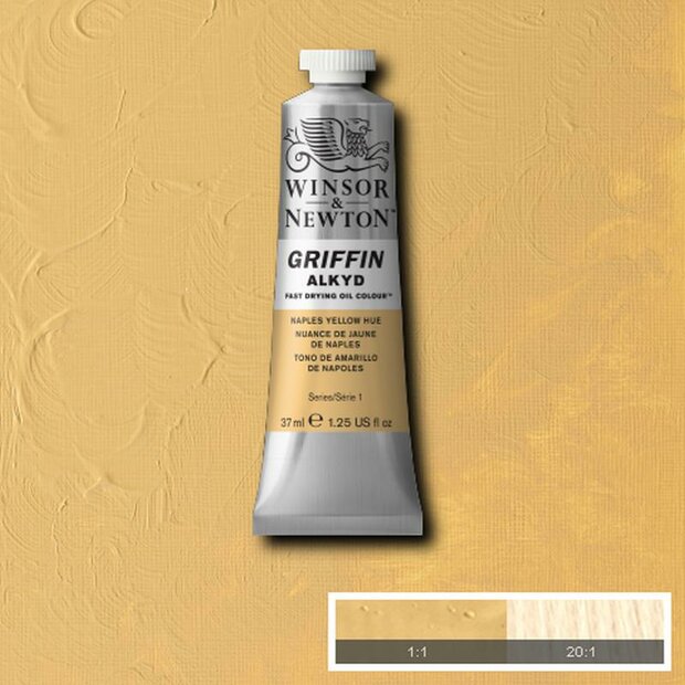 Griffin Alkyd Naples Yellow Hue Winsor &amp; Newton 37 ML Kleur 422
