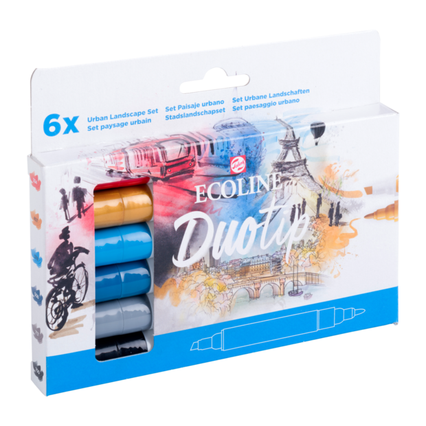 6 Urban Landscape kleuren set Ecoline Duotip van Talens Set 913
