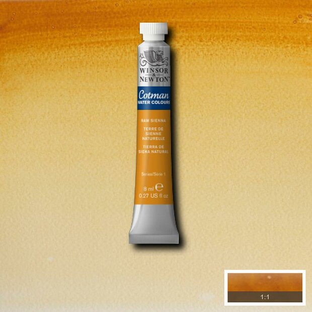 Raw Sienna 8 ML van Winsor &amp; Newton Cotman Water Colours Kleur 552