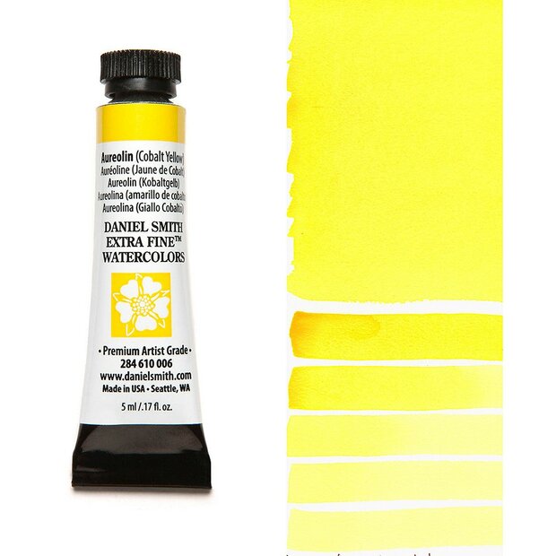 Aureolin (Cobalt Yellow) (S3) Aquarelverf Daniel Smith (Extra fine Watercolour) 5 ML Kleur 006