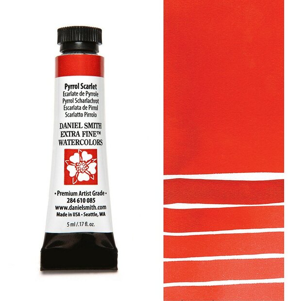 Pyrrol Scarlet (S3) Aquarelverf Daniel Smith (Extra fine Watercolour) 5 ML Kleur 085
