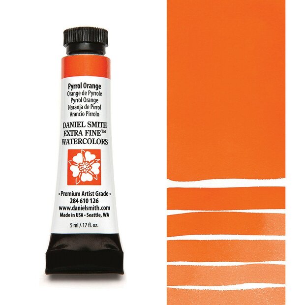 Pyrrol Orange (S2) Aquarelverf Daniel Smith (Extra fine Watercolour) 5 ML Kleur 126