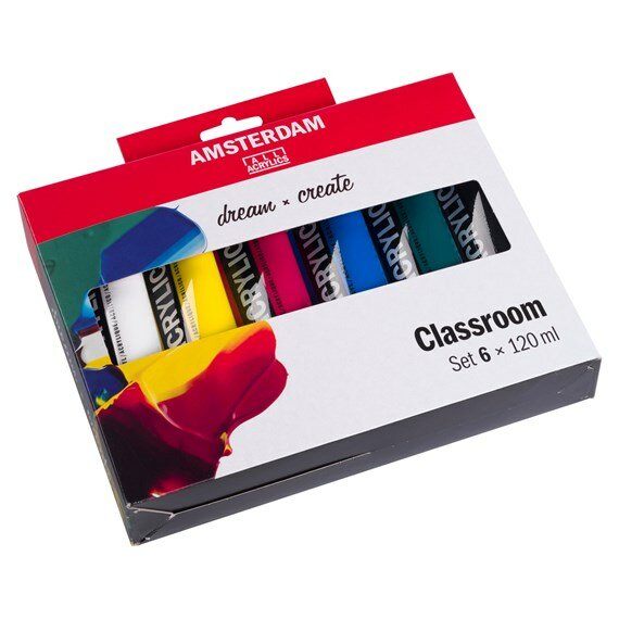 6 x 120 ML Classroom set Amsterdam Standard Series Acrylverf