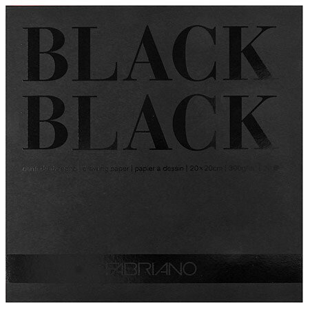 20 x 20 cm Fabriano Drawing Paper / Tekenpapier Black Black 300 grams 20 vellen