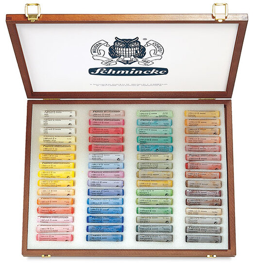 Schmincke Soft Pastels set met 60 Soft Pastels in een luxe houten kist