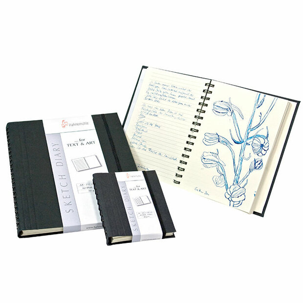 A4 60 vellen Sketch Diary HardCover boek met ringband van Hahnemuhle 120 grams