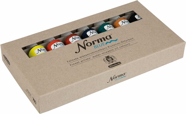 8 x 35 ML set Norma Blue watervermengbare olieverf van Schmincke