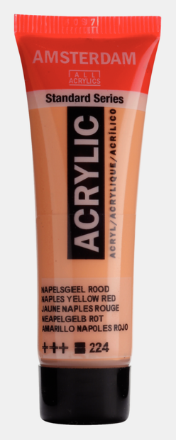 Napelsgeel Rood Amsterdam Standard Series  Acrylverf 20 ML Kleur 224