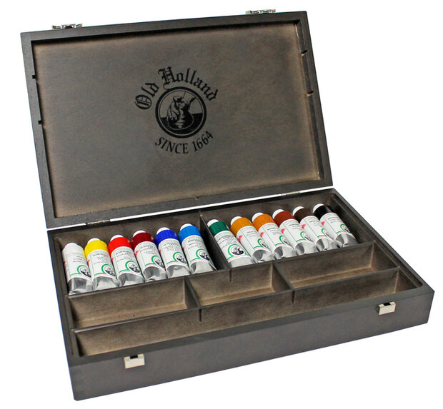 12 x 40 ML Houten kist Old Holland Olieverf (Oudt Holland Scheveningen)