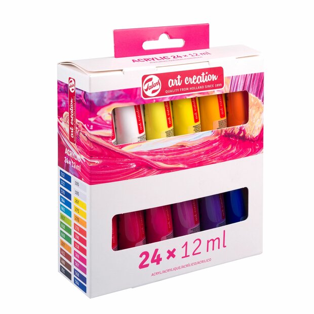 Uitgebreide starter set Acrylverf van Art Creation 24 x 12 ml Set 824
