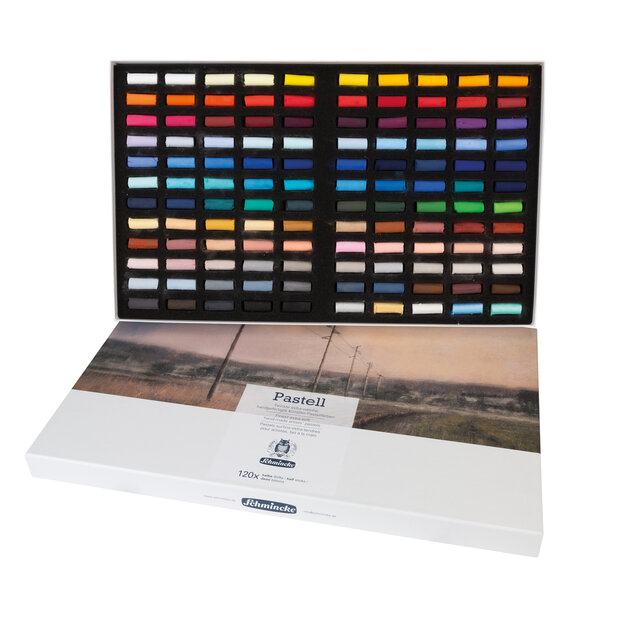 Schmincke Soft Pastel set 120 halve pastels alle kleuren zichtbaar