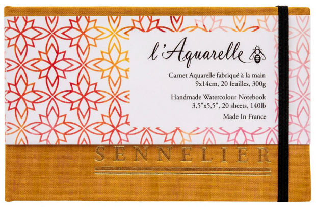9 x 14 cm L'Aquarelle Watercolour Notebook 20 vellen 300 gram