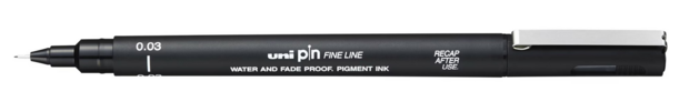 0.03 Uni Pin fineliner zwart