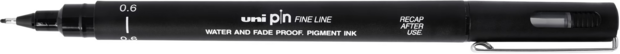 0.6 Uni Pin fineliner zwart